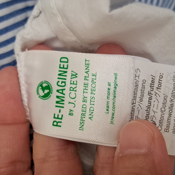 J. Crew Factory Stripe Stretch Cotton Poplin Tiered Dress size L - Picture 9 of 12